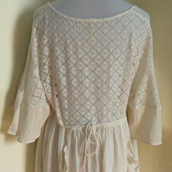 FREE PEOPLE Bring The Romance Handkerchief Hem Maxi Dress in Harbor Fog sz M - Picture 9 of 12